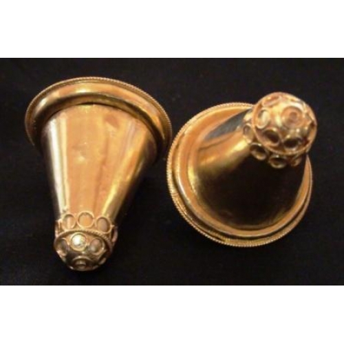 Subeng Emas Spiral Kecil (brass earrings with artificial diamonds)